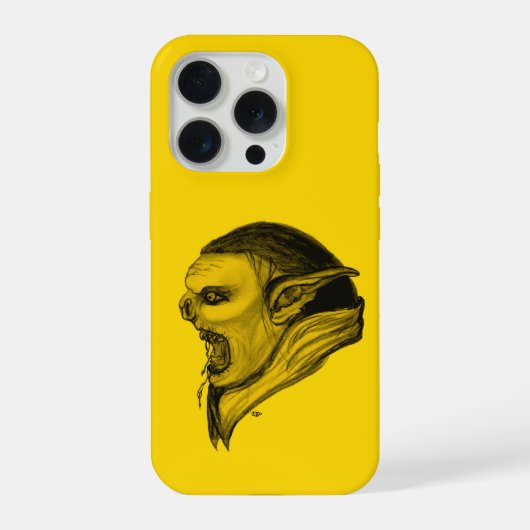 Troll in zwart en geel design iPhone hoesje (Achterkant)