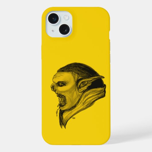 Troll in zwart en geel design iPhone hoesje (Achterkant)
