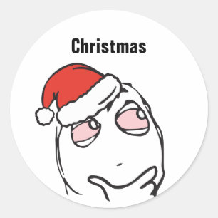 Troll Le Me Memes denken hoog EDITABLE Kerstmis Ronde Sticker