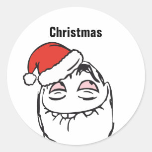 Troll Le Me Memes denkende mast BEWERKBARE kerst Ronde Sticker
