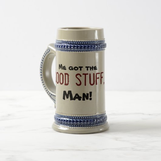 Troll "Me got the good stuff, man!" Bierpul (Voorkant links)