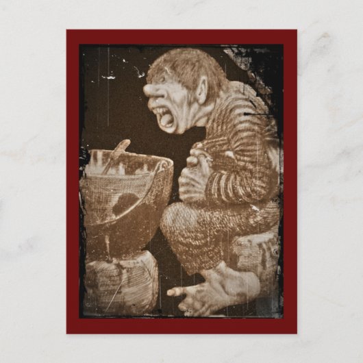 Troll met Giant Cauldron Briefkaart (Voorkant)