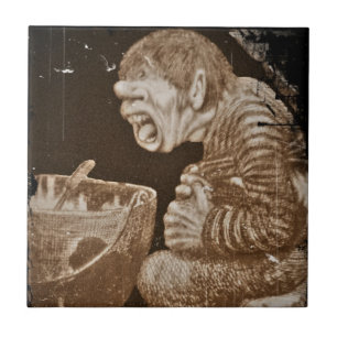 Troll met Giant Cauldron Tegeltje