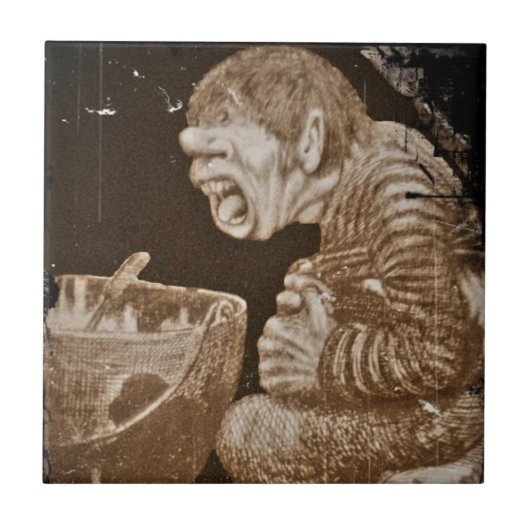 Troll met Giant Cauldron Tegeltje (Voorkant)