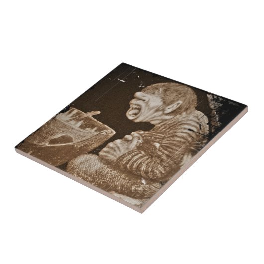 Troll met Giant Cauldron Tegeltje (Zijkant)