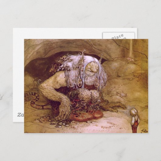 Troll met Little Boy Briefkaart (Voorkant / Achterkant)