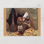 Troll Moeder naast een kampvuur Briefkaart (Voorkant)