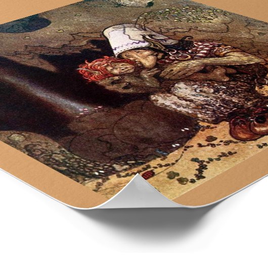 Troll Moeder naast een kampvuur Poster (Hoek)