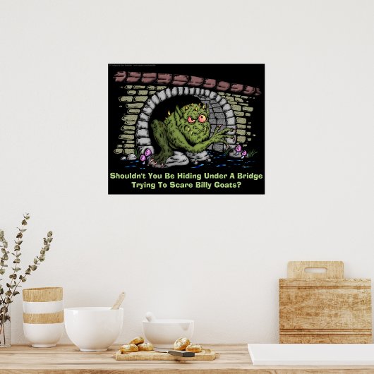 Troll onder een brug poster (Keuken)