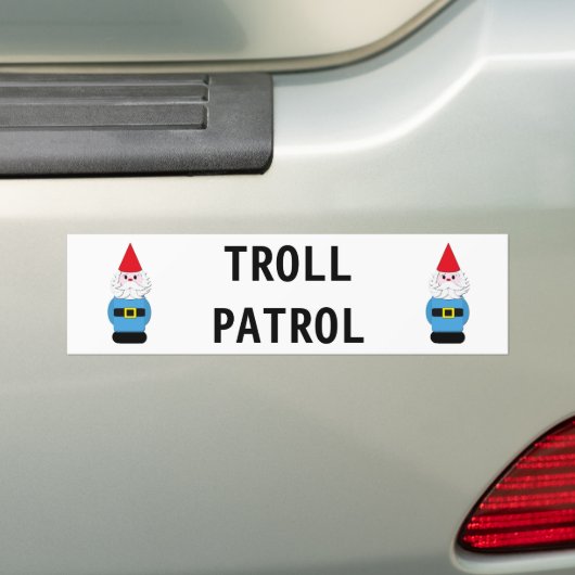 Troll Patrol Scandinavian Gnome Bumpersticker (Op auto)