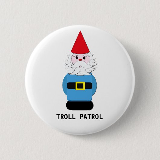 Troll Patrol Scandinavian Gnome Ronde Button 5,7 Cm (Voorkant)