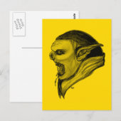 Troll schwarz gelb-ontwerp briefkaart (Voorkant / Achterkant)