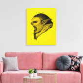 Troll schwarz gelb-ontwerp canvas afdruk (Insitu (Woonkamer))