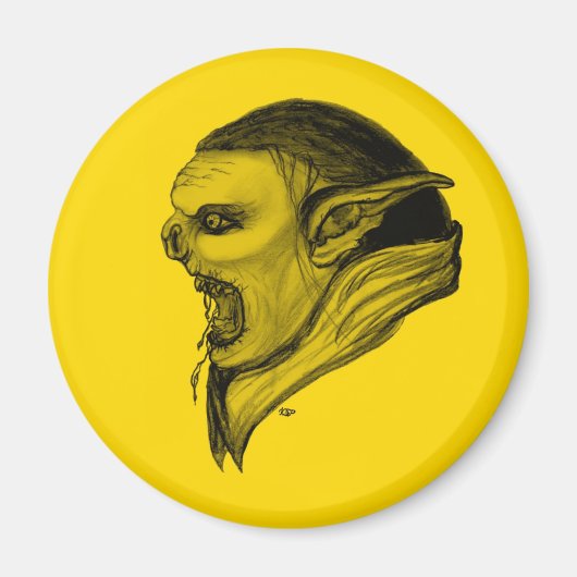 Troll schwarz gelb-ontwerp magneet (Voorkant)