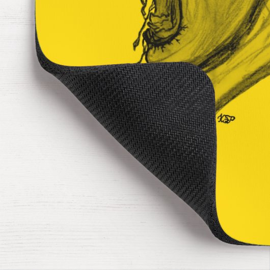 Troll schwarz gelb-ontwerp muismat (Hoek)