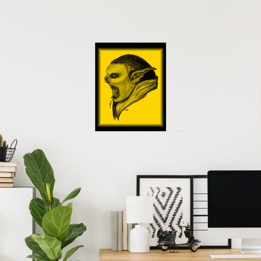 Troll schwarz gelb-ontwerp poster (Thuiskantoor)
