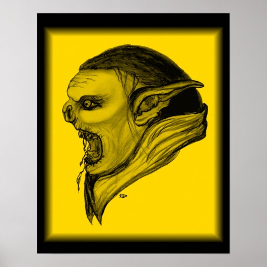 Troll schwarz gelb-ontwerp poster (Voorkant)