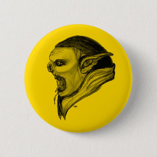 Troll schwarz gelb-ontwerp ronde button 5,7 cm