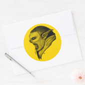 Troll schwarz gelb-ontwerp ronde sticker (Envelop)