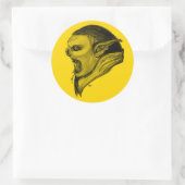 Troll schwarz gelb-ontwerp ronde sticker (Tas)