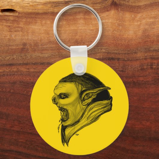 Troll schwarz gelb-ontwerp sleutelhanger (Voorkant)