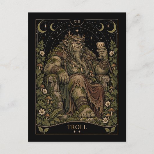 Troll, Starlit Tarot Kunst Briefkaart (Voorkant)
