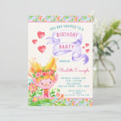 Troll verjaardagsfeestje uitnodigingen (Staand voorkant)