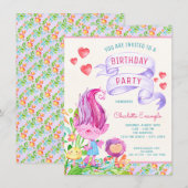 Troll verjaardagsfeestje uitnodigingen (Voorkant / Achterkant)