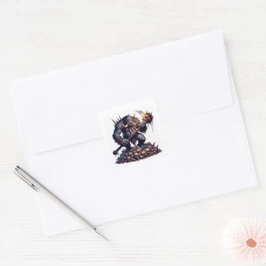 Troll Vierkante Sticker (Envelop)