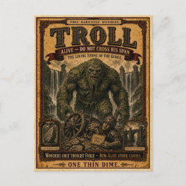 Troll, Vintage Circus Monster Briefkaart