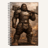 Troll Warrior Notitieboek – Fantasie Kunst Journaa (Voorkant)