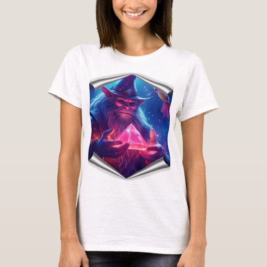 Troll With Glowing Glass Pyramid And Hummingbirds T-shirt (Voorkant)