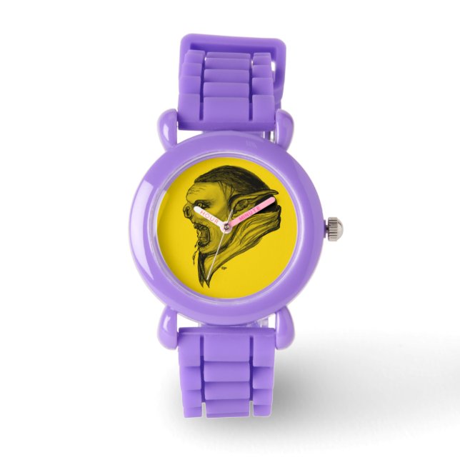 Troll - zwart en geel ontwerp horloge (Voorkant)