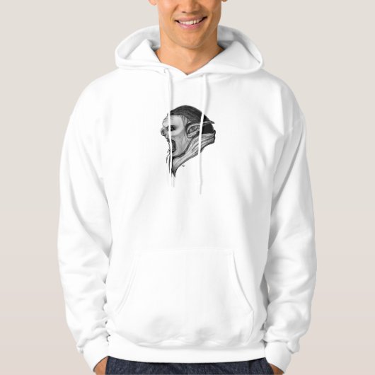 Troll zwart-wit ontwerp hoodie (Voorkant)