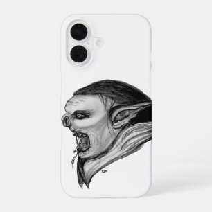 Troll zwart-wit ontwerp iPhone 16 hoesje
