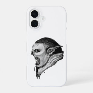 Troll zwart-wit ontwerp iPhone 16 hoesje