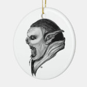 Troll zwart-wit ontwerp keramisch ornament (Links)