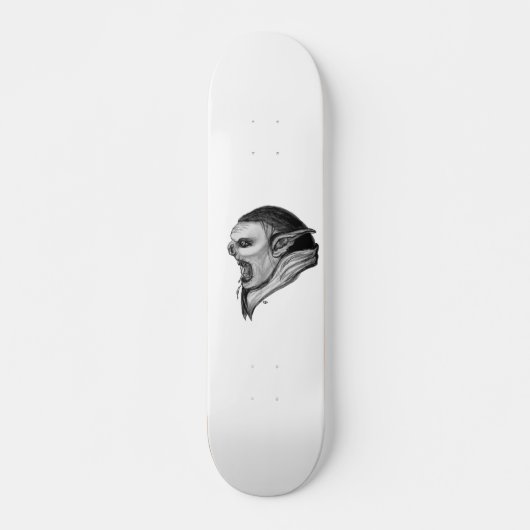 Troll zwart-wit ontwerp persoonlijk skateboard (Voorkant)