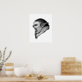 Troll zwart-wit ontwerp poster (Keuken)