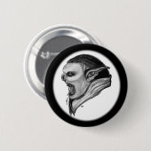 Troll zwart-wit ontwerp ronde button 5,7 cm (Voorkant /achterkant)
