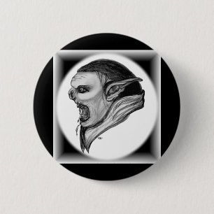 Troll zwart-wit ontwerp ronde button 5,7 cm