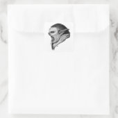 Troll zwart-wit ontwerp vierkante sticker (Tas)