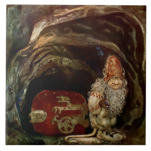 “Trolldeur” door John Bauer Tegeltje
