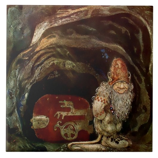 “Trolldeur” door John Bauer Tegeltje (Voorkant)