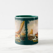 Trollen voor blauwe vis tweekleurige koffiemok (Center)