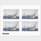 Trollen voor Blue Fsh voor de kust van Maine Rechthoekige Sticker (Vel)