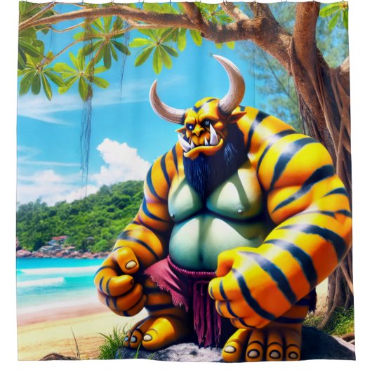 trollendier douchegordijn (Voorkant)