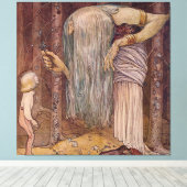 “Trollenkruid” Aquarel van John Bauer Canvas Afdruk (Insitu (Houten vloer))