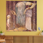 “Trollenkruid” Aquarel van John Bauer Canvas Afdruk (Insitu (Woonkamer))