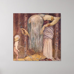 “Trollenkruid” Aquarel van John Bauer Canvas Afdruk